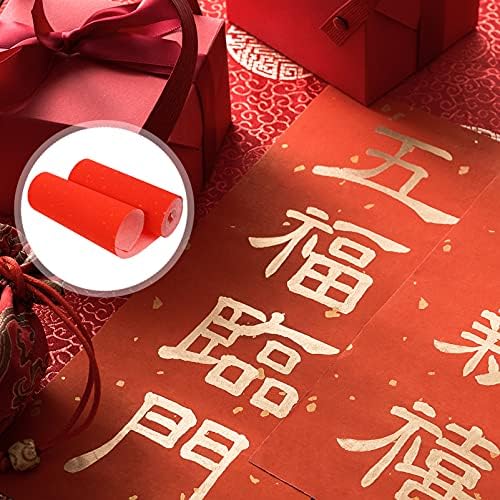 Викаски обоена хартија 8,5 x 11 Јапанди декор 1рол црвен ориз хартија црвена xuan хартија задебелена црвена хунлијан дуилијан