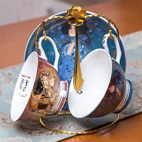 WJCCY Креативна Европска коска кина чаши за кафе одговараат на едноставни Попладневни Чаши За чај Густав Климт Уметнички слики