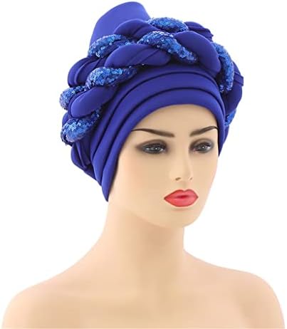 Xxxdxdp модни sequins жени турбан капа плетенка јазол дама глава шамија хиџаб внатрешен хиџаб за жени додатоци за коса губење на косата