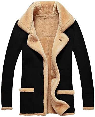 Dudubaby топла јакна за мажите за згуснените масти за задебелени долги ракави, палто од кожна руно јакна за надворешна облека