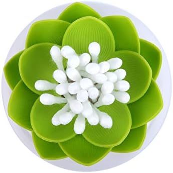 Niviy q-совети држач памук британски организатор лотос форма на брис козметичко складирање декор за бања, зелена