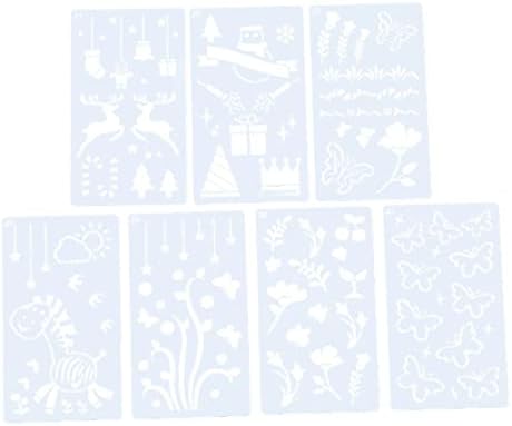 Тојвијан 15 парчиња Матрици За Деца Калапи Матрици Пластични Матрици За Цртање Алатка За Сликање Бележник Алдулт Дете Бело Цвеќе