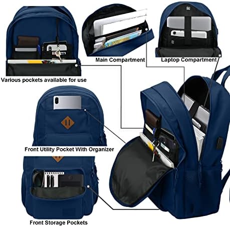 Кеофид класичен рачен ранец за патувања за мажи и жени, ранец За Лаптоп Против кражба Со USB порта за полнење, работен ранец, голем