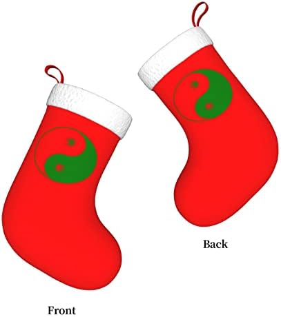 Cutedwarf yin yang marihuana Cristma Codrings Божиќни украси на дрво Божиќни чорапи за Божиќни празнични забави подароци 18-инчи