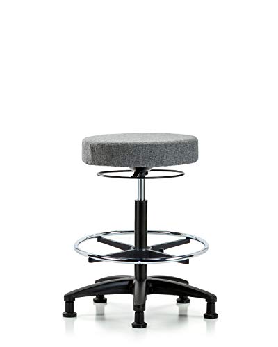 Labtech Седење LT41984 Столче со висока клупа, ткаенина, најлонска база - хром прстен за стапало, лизгање, сина
