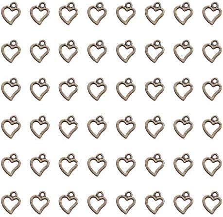Рувадо 50 Еез Шуплива Форма На Срце Шарми Сребрени Метални Ситни Љубовни Приврзоци За Сам Наоѓање Накит Изработка На Ѓердан Клуч За Клучеви