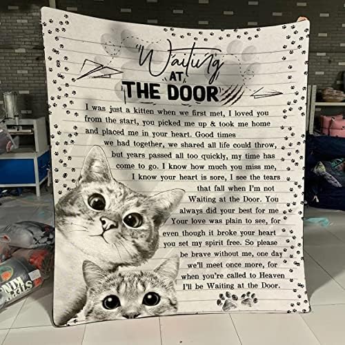 Мачки-Чекаат На Вратата Ќебе-Љубители На Мачки Руно Декор