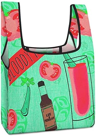 Смешноста Смешно Крвава Мери Коктел торба за купување на намирници што може да се употреби, торба за намирници за патувања за плажа