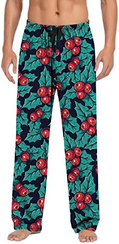 Бафало карирани панталони со пижами со високи вајстички панталони со снегулки со џебови со џебови со долги панталони за пижами