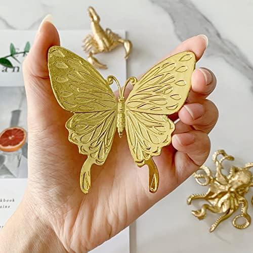 Фигура на пиво златна мини пеперутка, цврст метален украс на животни, мини скулптура за пеперутка за домашна градинарска декор за