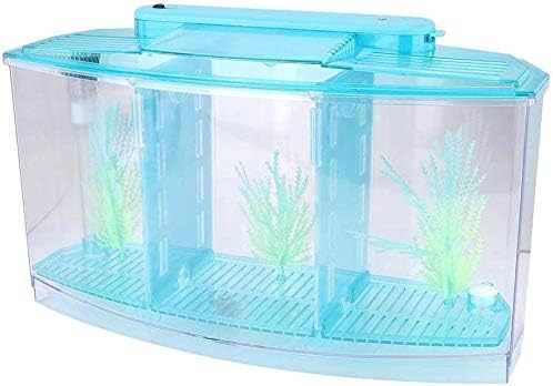 Изолација мини мал аквариум, резервоарот за транспарентна риба на десктоп, за Бета со вентил за промена на водата за мали риби со LED светло