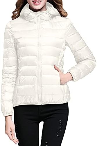 Womenените топла водоотпорна лесна јакна со качулка зимско палто со рециклирана зимска тенка кратка качулка