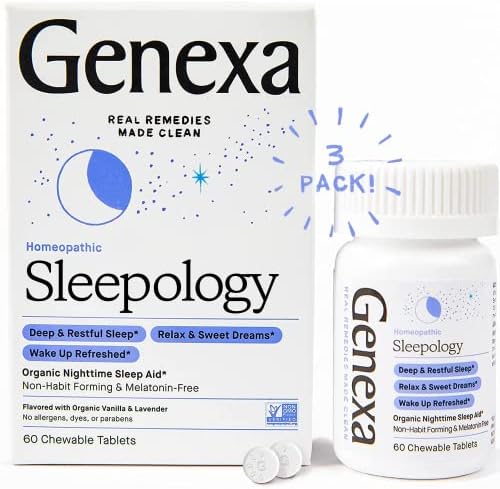 Genexa Sleepology® Помош За Ноќно Спиење-60 Таблети-Помош За Ноќно Спиење За Да Ви Помогне Да Заспиете, Да Се Разбудите Освежени,
