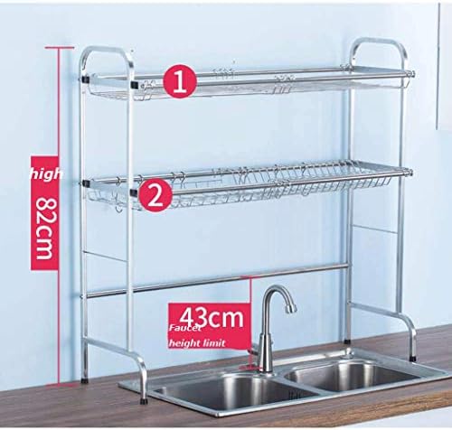KLHDGFD Голема кујна countertop, решетката за сушење на садови за мијалник со отстранлив фиока за прибор за јадење и одводната табла