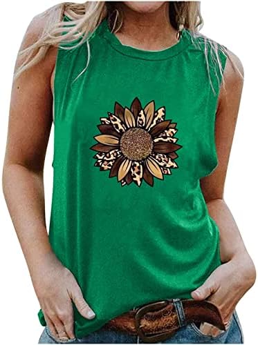 Среќни Велигденски кошули за жени слатки леопард зајаче графички резервоар врвот христијански елек маички удобни обични маици лето лето