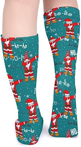 ПЛЕВЕЛКЕЈАТ Смешно Танцување Дедо Мраз Дебели Чорапи Новина Смешно Печатење Графички Секојдневни Топли Чорапи Од Средна Цевка За Зима