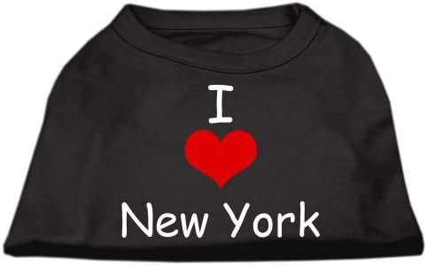 Производи за миленичиња од 18-инчи ги сакам кошулите за печатење на екранот во Newујорк за домашни миленици, XX-големи, црни