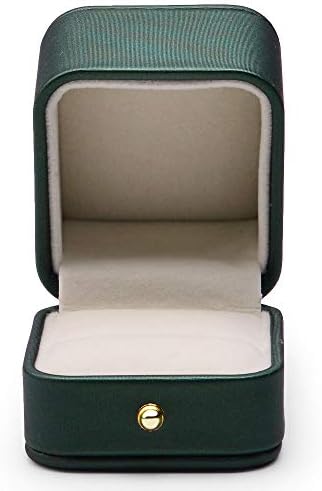 ОИРВ Згодна црна црна зелена прстен кутија Премиум кожен прстен кутија за свадба, предлог за подарок за накит