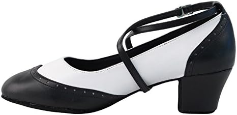 50 нијанси на чевли за фустани за танцување: ниски, средни и високи потпетици црно -бели