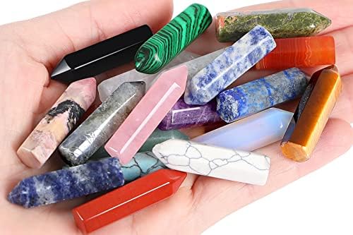 Пакет од 20 парчиња кристали брада и 20 парчиња природни срцеви кристали заздравуваат кристални палми џебни камења полирани Gemубовни
