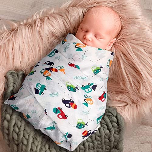 Комплет за новороденчиња - лесни памучни ќебиња за бебиња - покривка на седиштето на автомобили - Мулти -употреба - расадник и