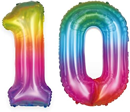 40 инчи виножито желе број 10 балон џамбо дигитална фолија милар балони за 10 -ти роденденски балони украси за момче девојче, голем