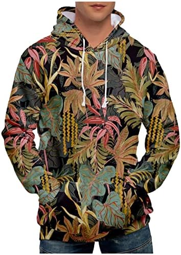 Машка есен лабава џемпер -облека, поставена модна обична пулверска врвови, печати преголеми дуксери со долги ракави дуксери за