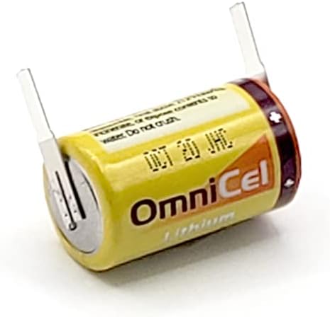 4x Omnicel ER14250 3.6V 1/2AA литиум батерија w/јазичиња за мониторинг на флота, уреди за следење за лов на кучиња, детектори на јаглерод моноксид,