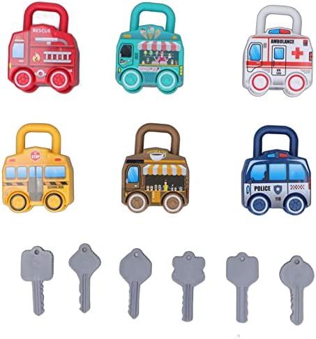 Tnfeeon Деца Заклучување Клучни Автомобили, Заклучување Автомобил Играчки Светла Боја Рано Образование Пластични Раце На Вештина Цртан