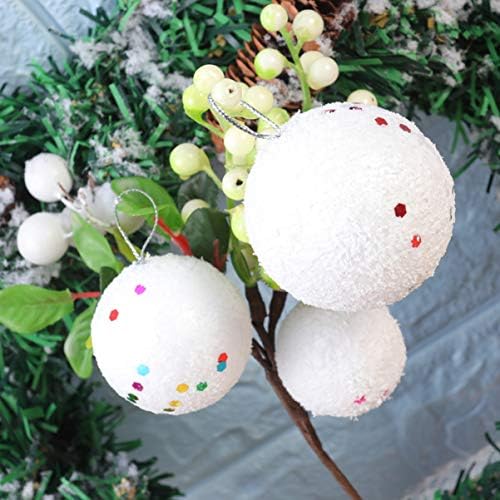 Амосфун 54 парчиња бели топчиња од пена елка украси полистирен занаетчиски пена декорација на топката DIY Божиќни украси