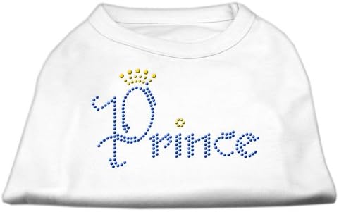 Кучиња ги снабдуваат кошулите на принцот rhinestone бело xxxl