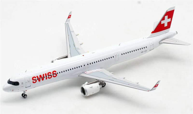 JFOX за Airbus A321Neo Swiss International Air Lines HB-JPA со Stand Limited Edition 1/200 Diecast Aircraft Pre-Build Model