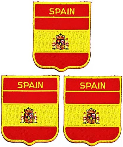 Кленплус 3 парчиња. 2. 6Х2, 3 ИНЧИ. Шпанија Знаме Лепенка Тактички Воен Плоштад Облик Знаме Везени Закрпи Земја Знаме Налепници Вез Занает