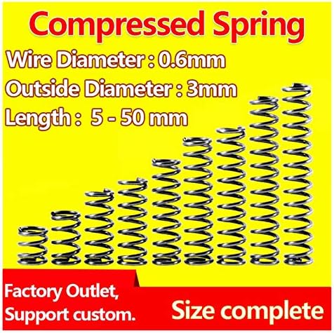 Ахегас Спрингс Компресија пролетна компресија пролетно издание пролетно враќање на пролетната жица дијаметар 0,6мм, надворешен дијаметар