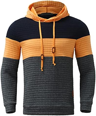 Графички џемпери за мажи памук за влечење класичен есен качулка пулвер моден блок бојата маички џемпери w04