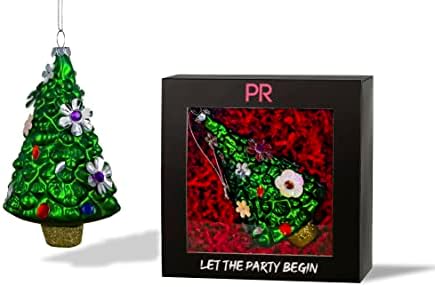 Партиски рок | Божиќно дрво со цвеќиња стакло украс | Колекција X-Mas