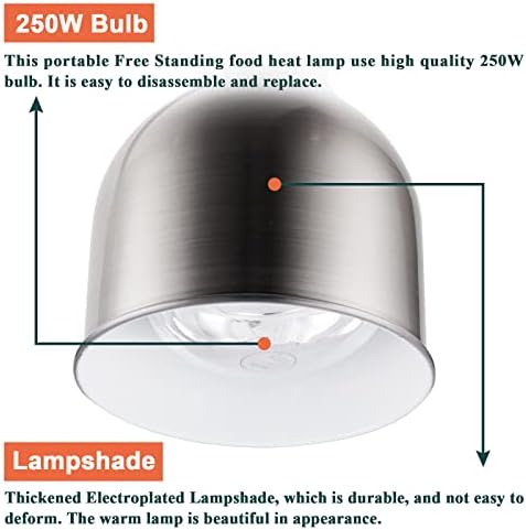 Храна топлинска ламба со сијалица со двојна глава Храна потопла ламба + единечна глава потопла ламба