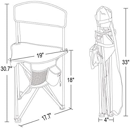 Портал Екстра голема брза столче за преклопување на статив со стол за кампување со потпирачи за грб со каиш за носење