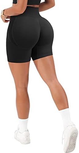 Ruuhee жени беспрекорни задникот на задник контура јога кратки 5 високи тренинзи за вежбање на половината за велосипедисти