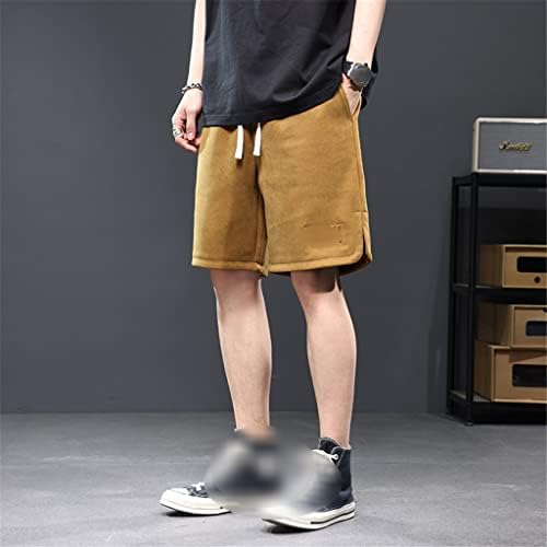 Хукаи летни младински лабави широки шорцеви за нозе тинејџери за надворешна облека за надворешни шорцеви, обични преголеми жолти шорцеви