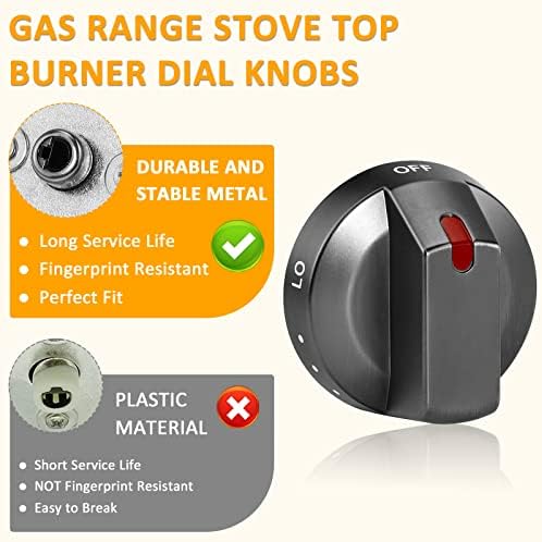 Копчињата за црна шпорет Miflus DG64-00473B копчиња за горилник на гас компатибилни за SAM SUNG GAS GAS GAST SPOVE TOPER GRAND BURNER BURNER KNOBS-не'рѓосувачки