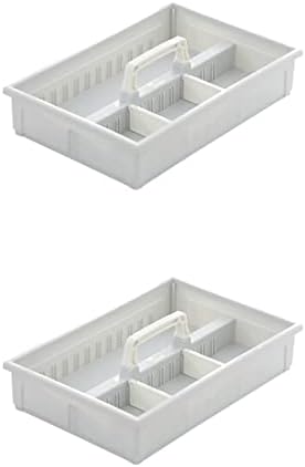 Ангоил Пластична Кутија За Складирање На Работната Површина: 2 Парчиња Поделени Контејнери За Организатори Држач За Накит Спална Соба Со Голем