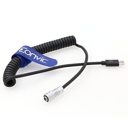 Eonvic BMPCC 4K Trigger Power Cable Weipu SF610 2 Pin Femaleен до USB Type-C Кабел за напојување на батерии за батерии за BMPCC