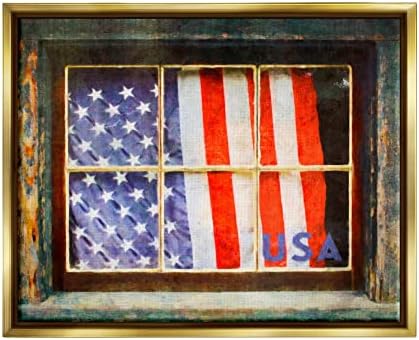 Ступел Индустрии Патриотско Американско Знаме Рустикален Прозорец Празничен Дом, Дизајн На Студија За Графити