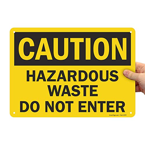 SmartSign Внимание - Опасен отпад, не влегувај знак | 10 x 14 пластика