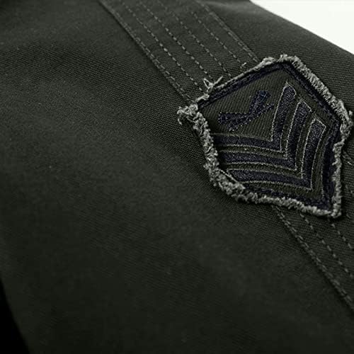 Машки тенок фит јакни со платно за комунални услуги носат копчиња со долги ракави нагоре, лесни обични воени џебни јакни