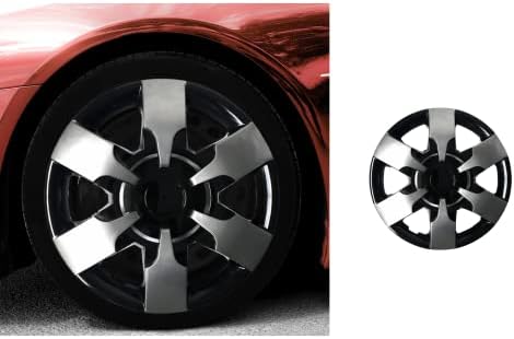 16 -инчен Snap на Hubcaps компатибилен со Hyundai Sonata - сет од 4 капаци на раб за 16 инчни тркала - црна и сива боја