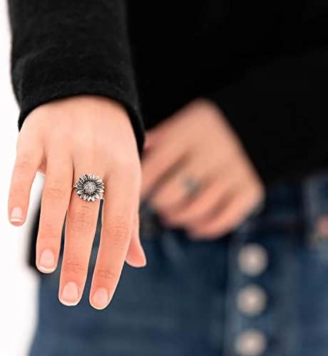 2023 Нови гроздобер сончоглед дами ringвонат за жени ангажман прстен накит подароци искрено една ќерка прстен