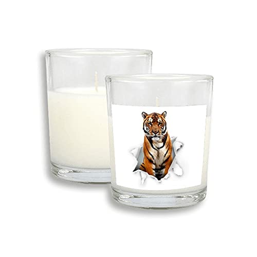 Животински хартија крши шок тигри бели свеќи стакло миризливи темјан восок