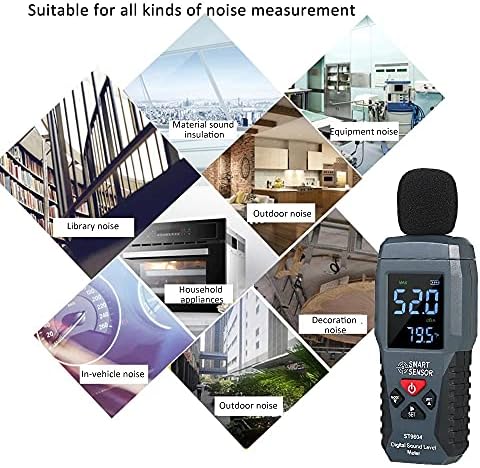 Мерење на мерач на бучава од дигитален звук на Walnuta, мерење на LCD Display 30-130dB мерна мерка на инструменти за децибела